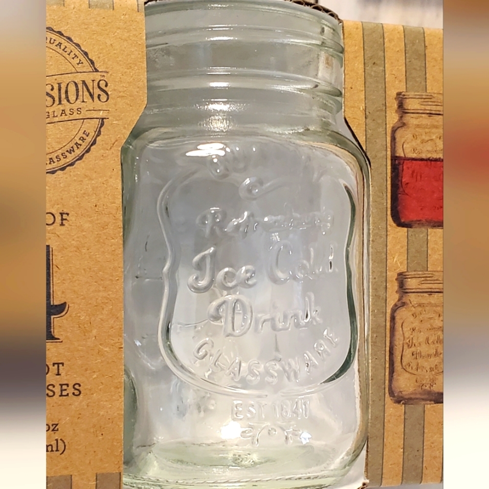 Made to Look Vtg Mason Jar Mug  Handle Shot Glasses